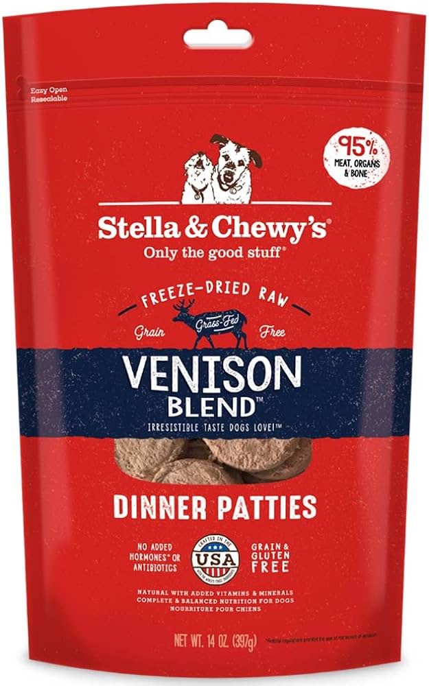 Stella & Chewy's Freeze-Dried Venison Patties for Dogs 14 Oz