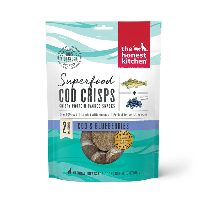 Honest Kitchen Cod Crisps Blueberry Treats for Dogs 3 Oz