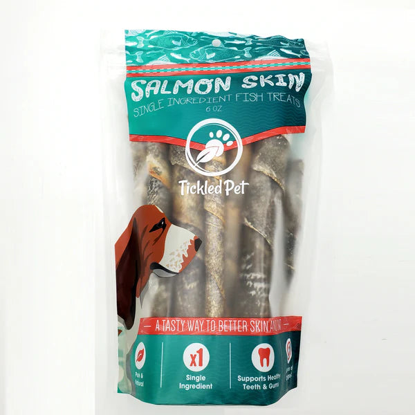 Tickled Pet Salmon Skin Treat 6 Oz for Dogs