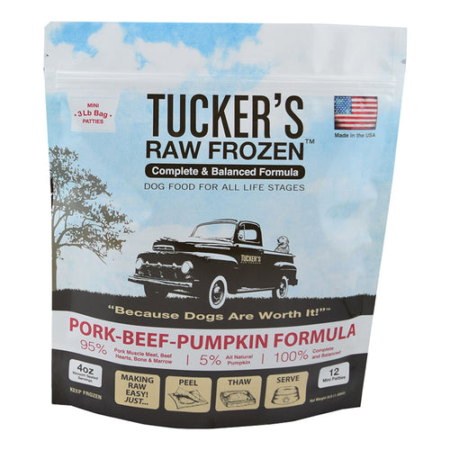 Tuckers Raw Frozen Pork Beef Pumpkin Formula for Dogs