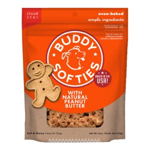 Cloud Star Dog Buddy Biscuits Soft & Chewy Peanut Butter 6oz