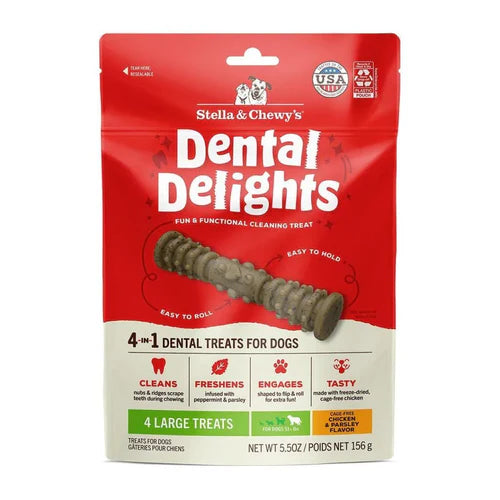 4 pack Stella & Chewy’s Dental Delight Large Dog Treats