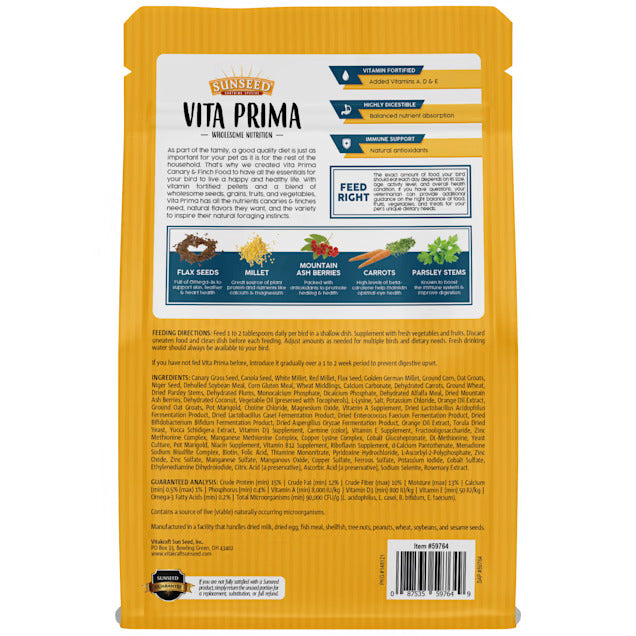 Sun Seed Vita Prima Canary & Finch Food for Birds, 2 lbs