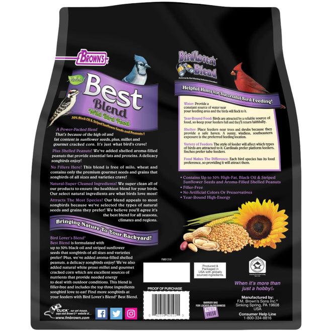 FM Brown's Bird Lover's Blend Best Blend Wild Bird Food 7lb