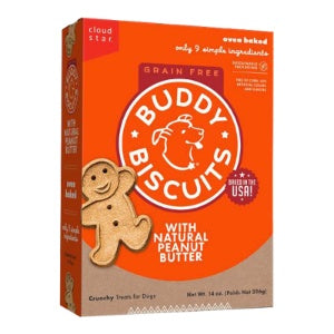 Cloud Star Dog  Buddy Biscuits Grain Free Peanut Butter 14oz