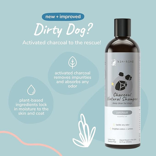 Kin + Kind Deep Clean Charcoal Shampoo 12oz for Dogs