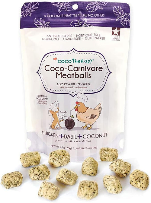 Coco Therapy Carnivore Meatball Chicken & Basil Treat for Dogs 2.5oz