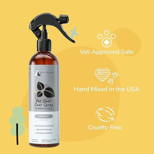 Kin + Kind Coat Smell Spray Patchouli 12oz for Dogs