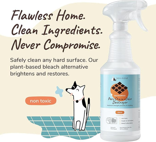 Kin + Kind Pet Odor Eliminator/Multi-Surface Cleaner | Citrus 32 oz