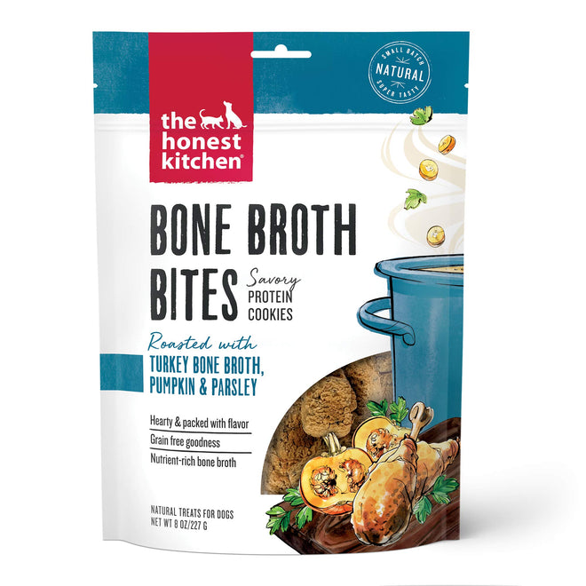 Honest Kitchen Bone Broth Bites Turkey for Dogs 8 Oz