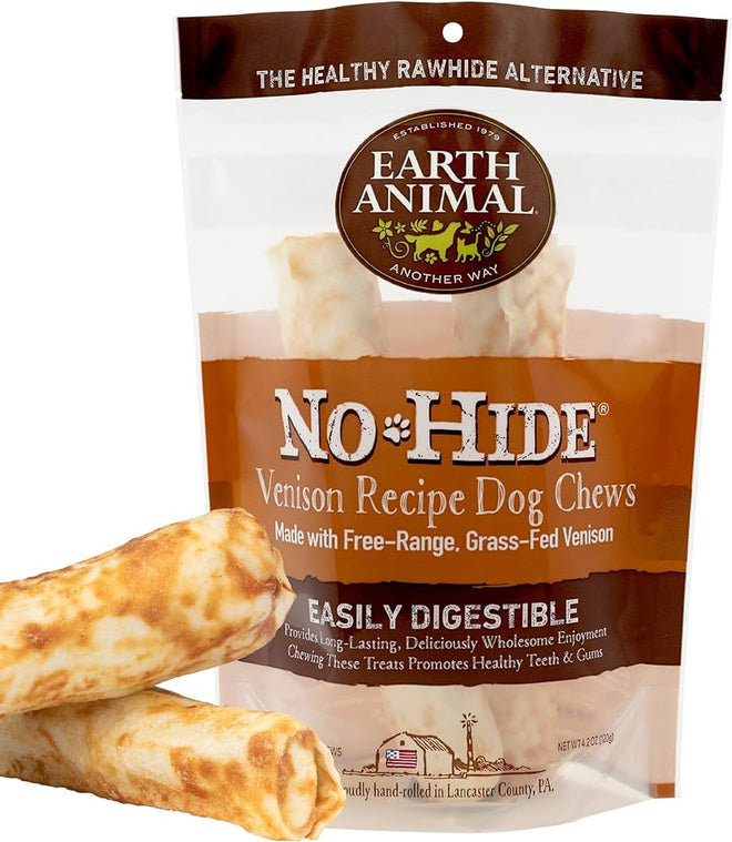 Earth Animal No Hide Venison Recipe Chews for Dogs