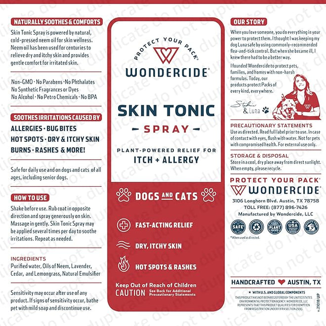 Wondercide Skin Tonic Itch/Allergy Relief Dog & Cat Spray 1 Oz