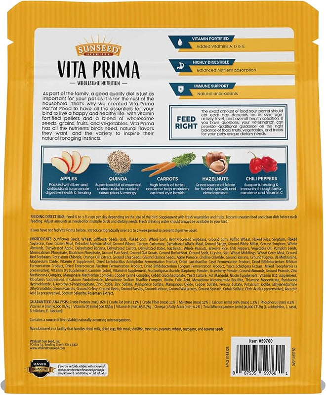 Sun Seed Vita Prima Parrot Food, 4 lbs