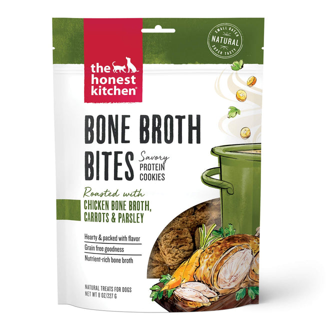 Honest Kitchen Bone Broth Bites Chicken for Dogs 8 Oz