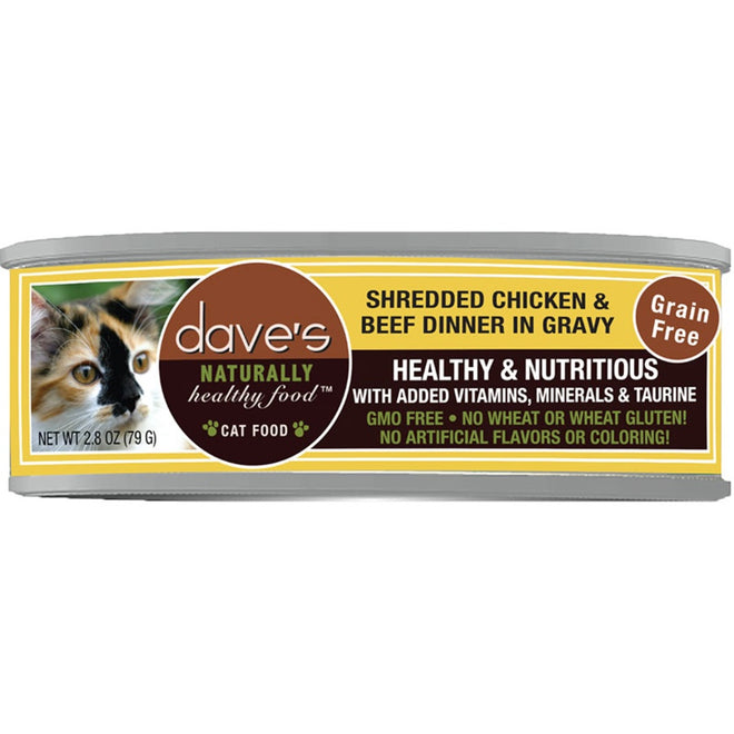 Dave's Cat Shredded Chicken & Beef In Gravy 2.8oz