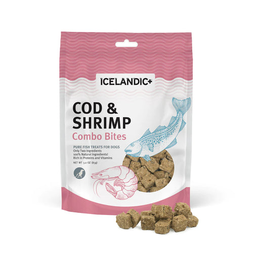 Icelandic Combo Bites Cod & Shrimp 3oz Treat for Dogs