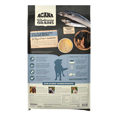 Acana Wholesome Grains, Sea to Stream Fish & Grains Recipe | Dry Dog Food 4lb