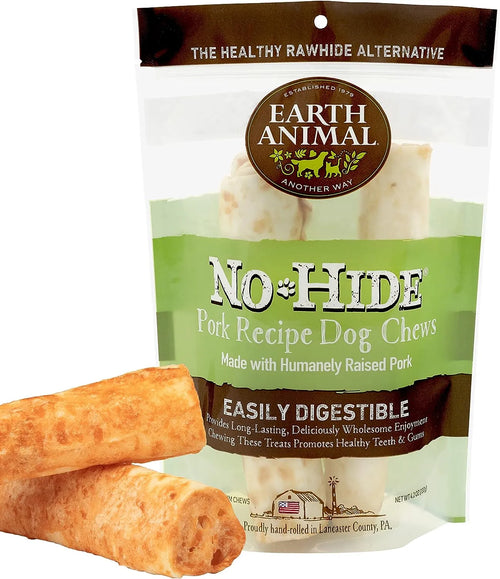 Earth Animal No Hide Pork Recipe Chews for Dogs