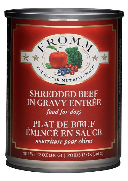 Fromm Dog Shredded Beef in Gravy Entree Can 12oz