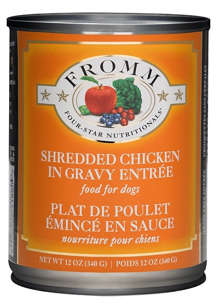 Fromm Dog Shredded Chicken in Gravy Entree Can 12oz