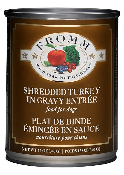 Fromm Dog Shredded Turkey in Gravy Entree Can 12oz