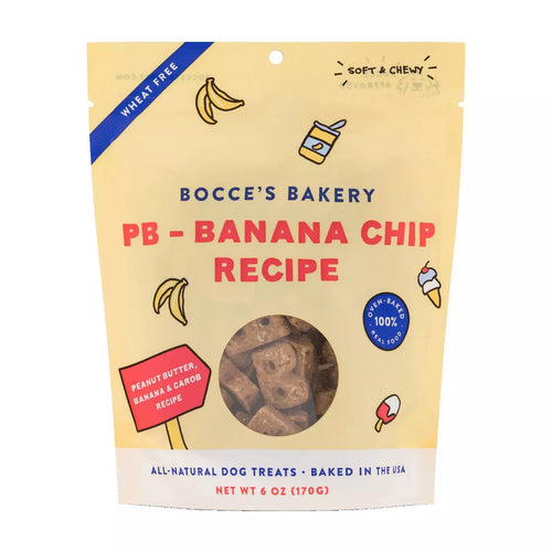 Bocces PB-Banana Chip Soft & Chewy Treats