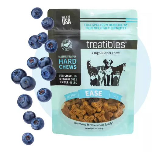 Treatibles Ease Blueberry CBD Chew - Under 40lbs (Small Dog)