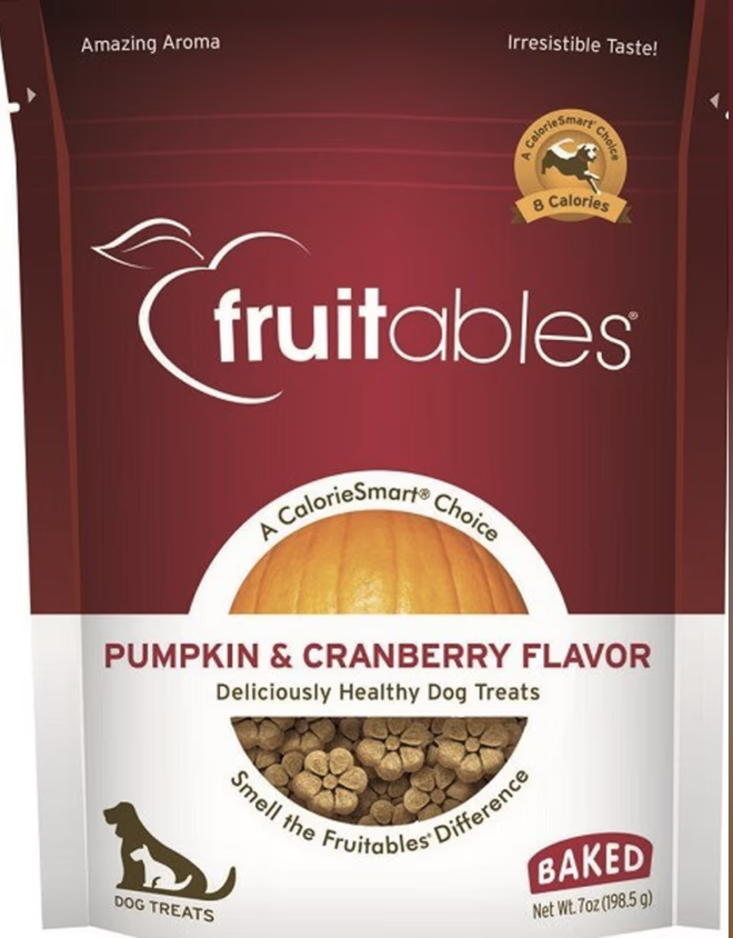 Fruitables Dog Baked Treats Pumpkin & Cranberry 7oz