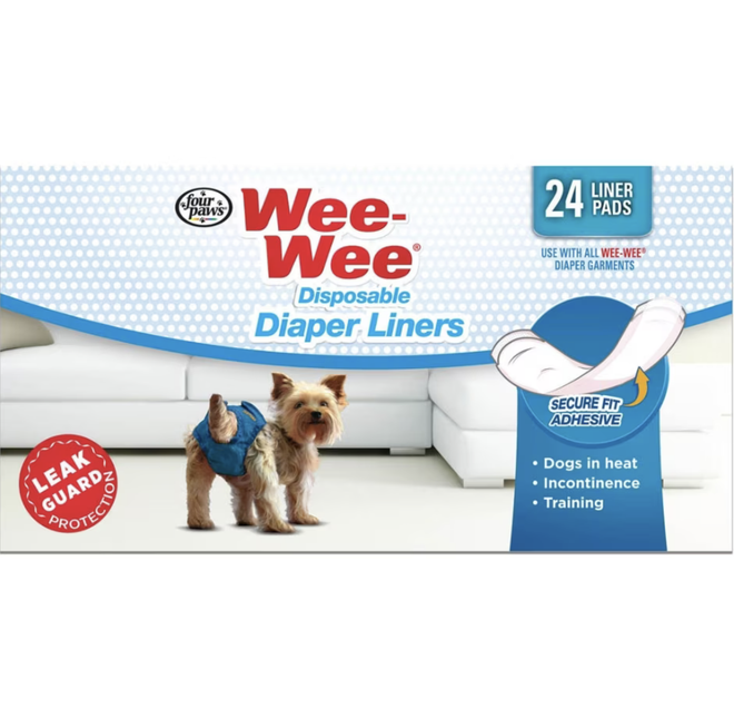 Four Paws Wee-Wee 24 Diaper Liners