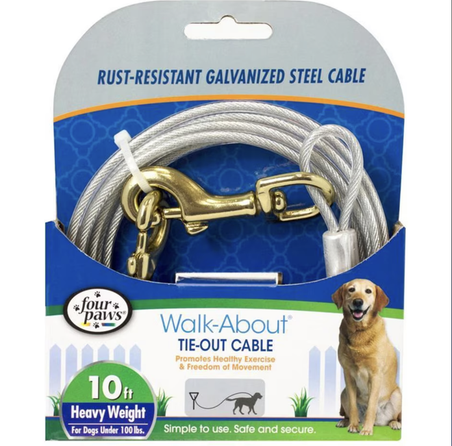 Four Paws Walk-About Tie-Out Cable Heavy Weight