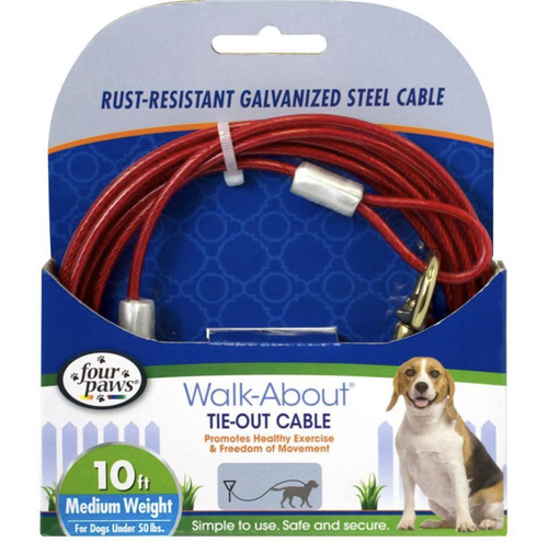 Four Paws Walk-About Tie-Out Cable Medium Weight