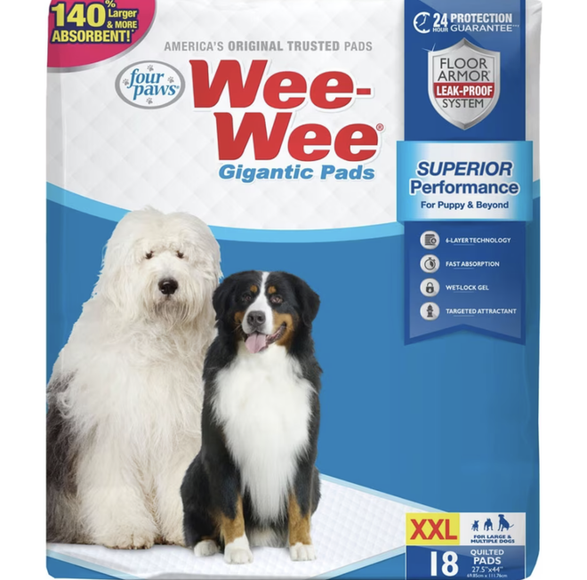 Four Paws Wee-Wee 18 Pads Gigantic