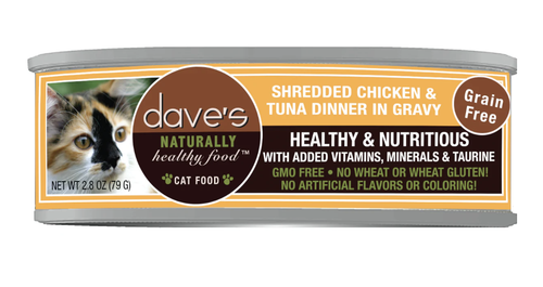 Dave's Cat Shredded Chicken & Tuna In Gravy 2.8oz