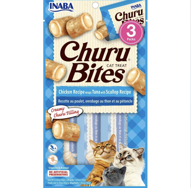 Inaba Churu Bites Chicken, Tuna & Scallop 0.35oz 3pk