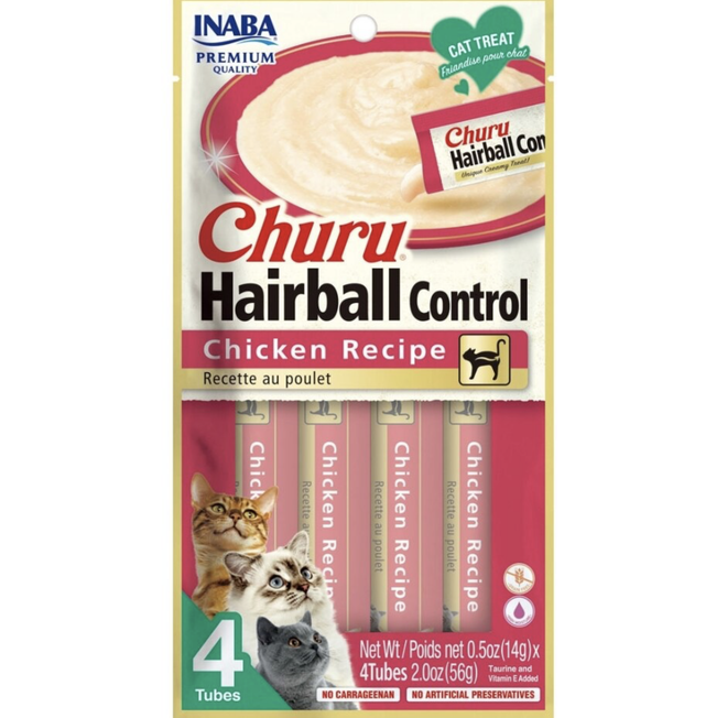 Inaba Churu Cat Hairball Control Chicken 2oz 4pk