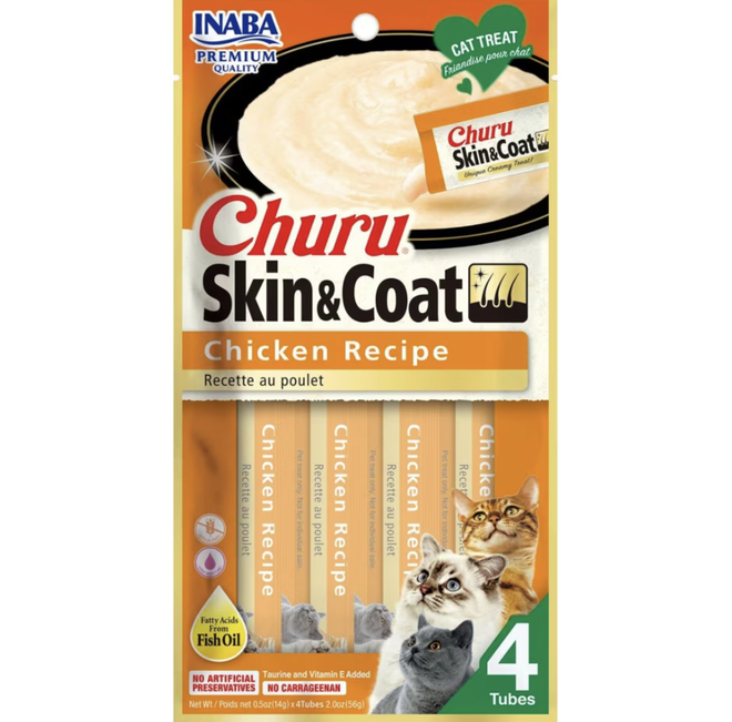 Inaba Churu Skin & Coat Chicken 0.5oz 4pk