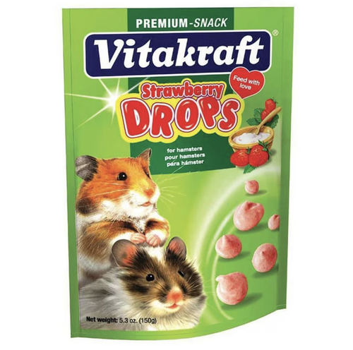 Vitakraft Drops Hamster Treats Strawberry 5.3oz