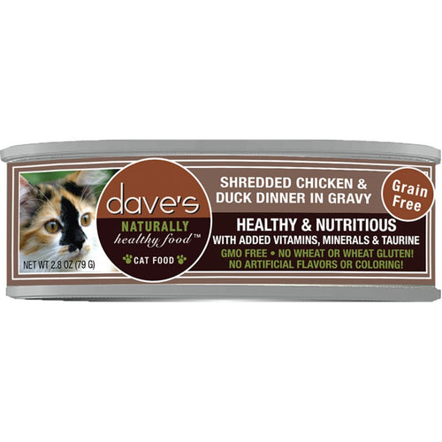 Dave's Cat Shredded Chicken & Duck In Gravy 2.8oz