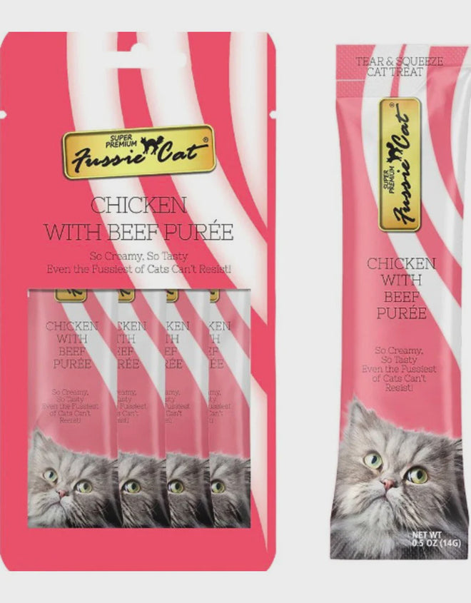 Fussie Cat beef/chix pouches