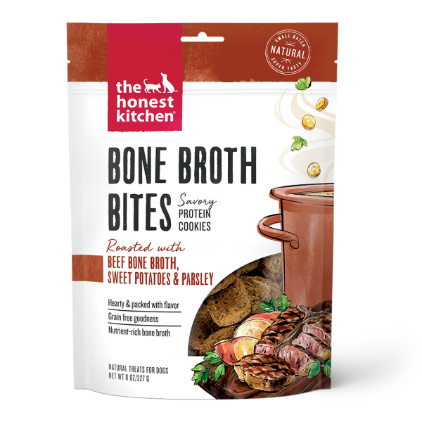 Honest Kitchen Bone Broth Bites Beef for Dogs 8 Oz