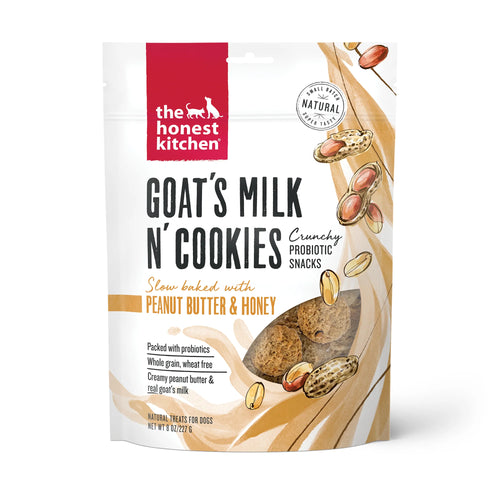 Honest Kitchen Goats Milk & Cookies Peanut Butter Honey Treats for Dogs 8 Oz