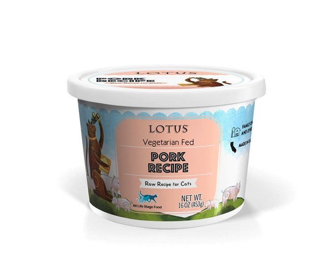 Lotus Cat Frozen Raw Vegetarian-Fed Pork Recipe 16oz